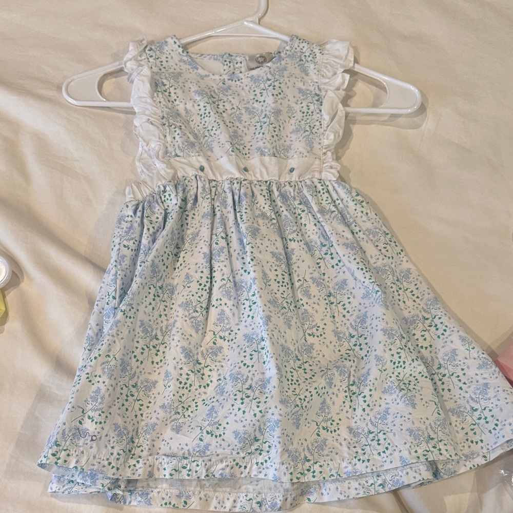 Adorable Blue Floral Kids Dress with Ruffles